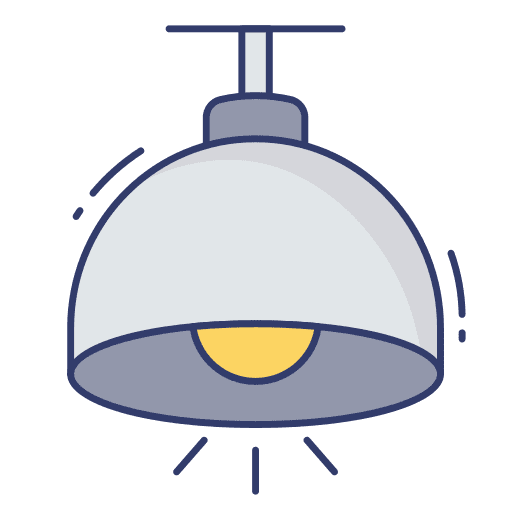 Ceiling lamp light music and multimedia bulb icon