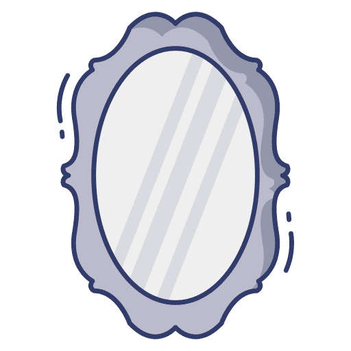 Mirror beauty music and multimedia mirror icon