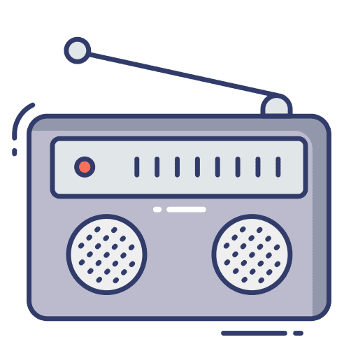 Radio electronics radio music and multimedia icon