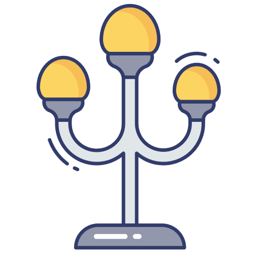 Street lamp light street music and multimedia icon