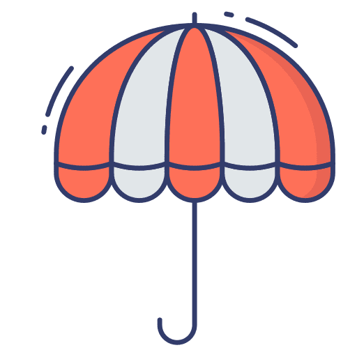 Umbrella safety protection open umbrella icon