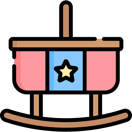 Cradle kid and baby baby crib kid icon