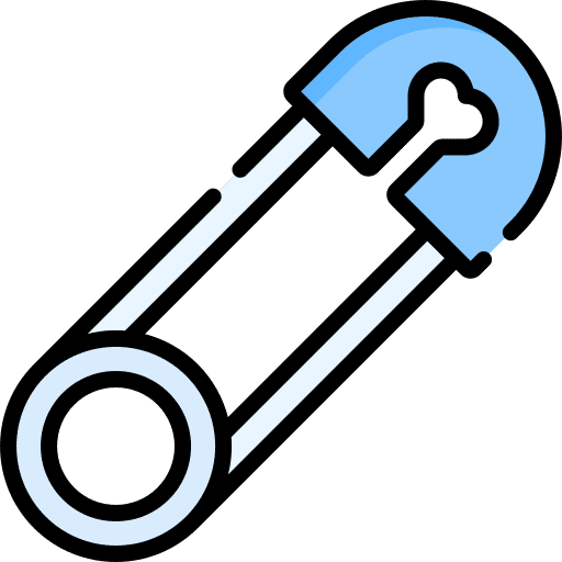Safety pin kid and baby children tailor icon