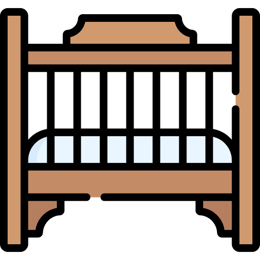 Baby bed baby bed cradle kid and baby icon