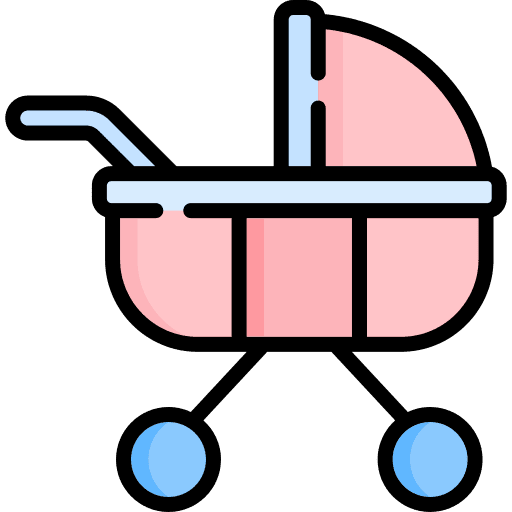 Baby stroller baby carriage nursery kid and baby icon