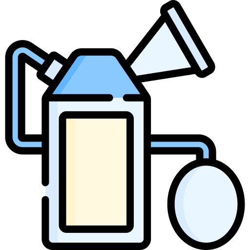 Breast pump kid and baby milk bottle icon