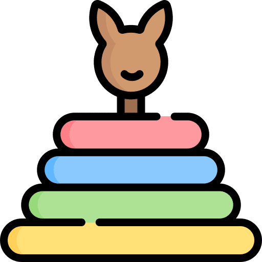 Pyramid childhood baby toy rings icon