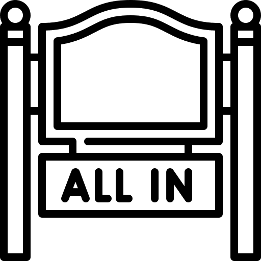 All inclusive building signboard accomodation icon