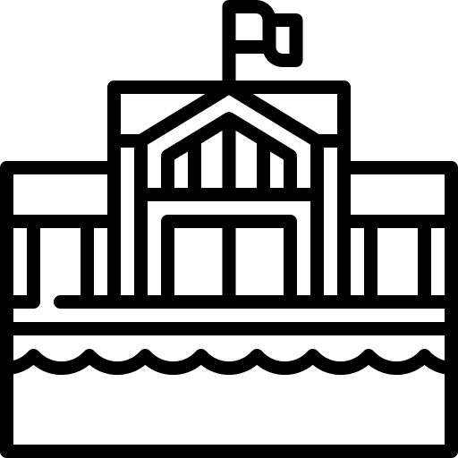 Resort hotel architecture and city swimming icon