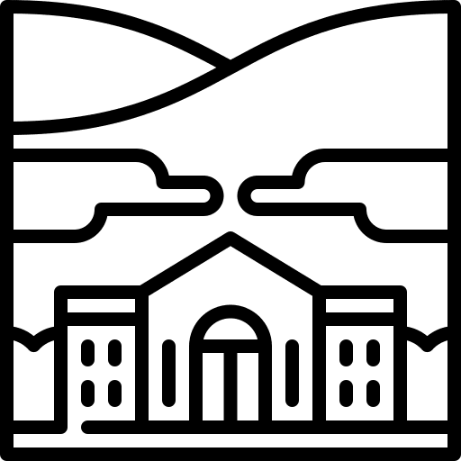 Resort nature house architecture and city icon