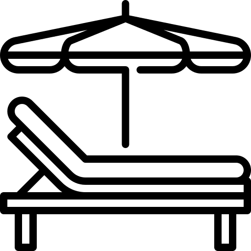 Sunbed vacations sunbed hammock icon