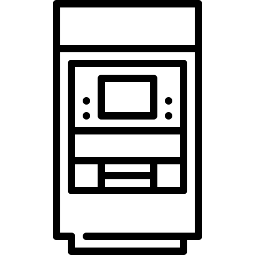 Atm machine money withdrawal banking automatic icon