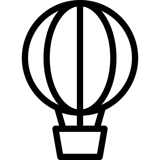 Hot air balloon flight holidays transport icon