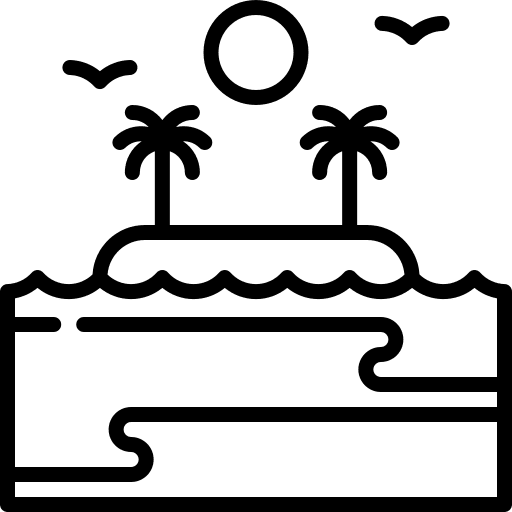 Island travel journey sun icon