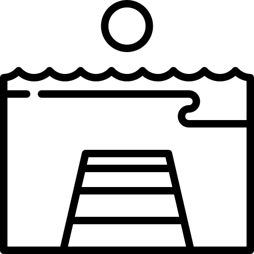 Pier transport sun boat icon