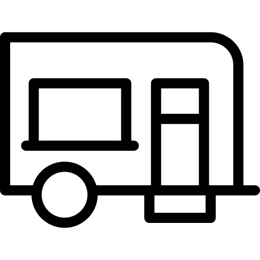 Camper van recreational vehicle holidays transportation icon