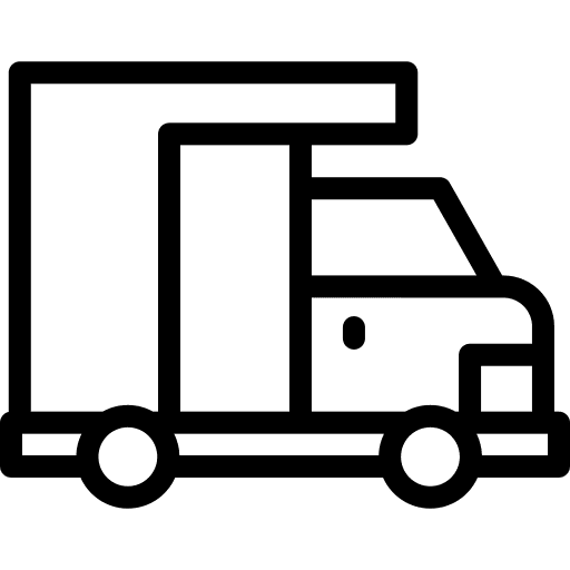 Camper van travel trailer camping icon