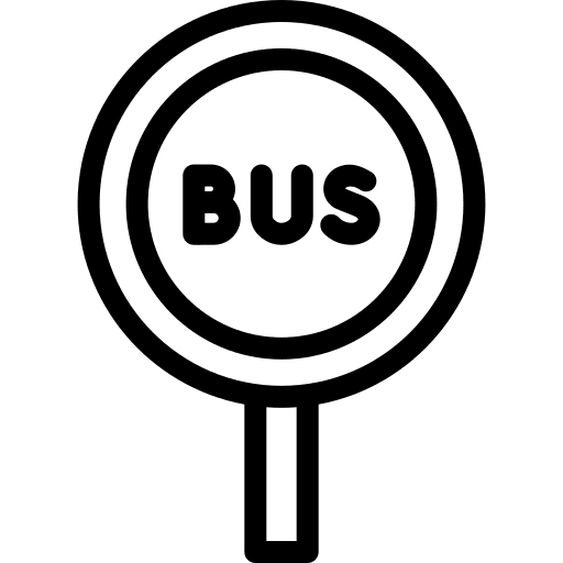 Traffic sign obligatory transportation bus icon