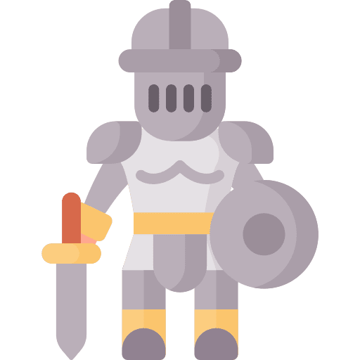 Knight medieval protection security icon
