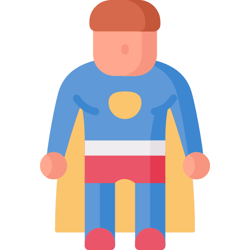 Superhero child kids character icon