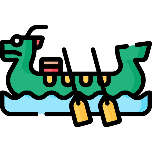 Dragon boat traditional transportation festival icon