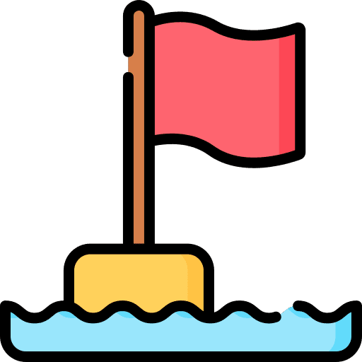 Flag sea signaling buoy icon