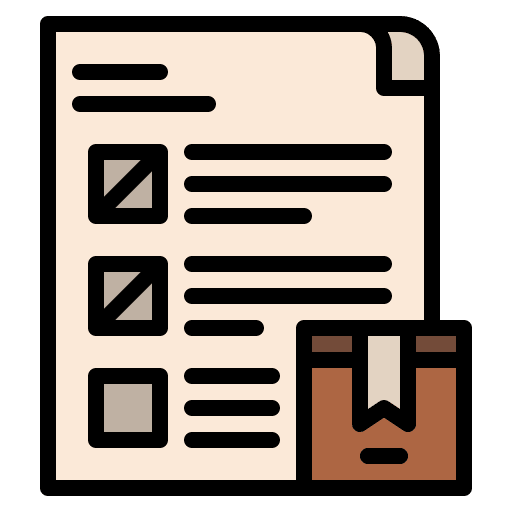 Delivery note package paper files and folders icon