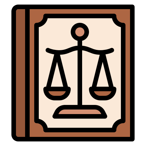 Law book paper notary justice icon