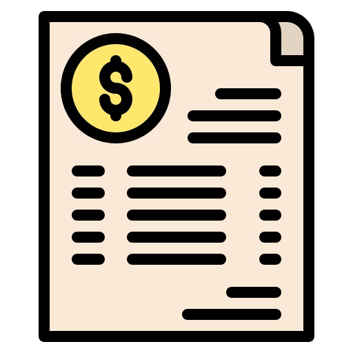 Quotation receipt payment billing icon