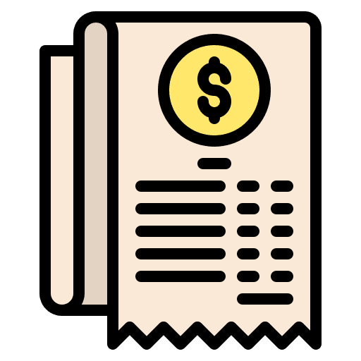 Slip bill paper billing icon