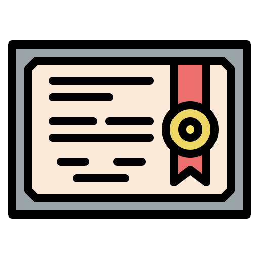 Certificate diploma document education icon