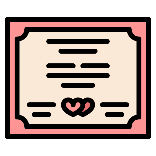 Marriage certificate marriage signature paper icon