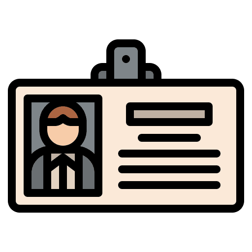 Student card identity files and folders pass icon