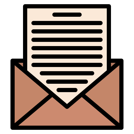 Letter mail paper communications icon