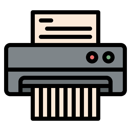 Paper shredder text documents data icon