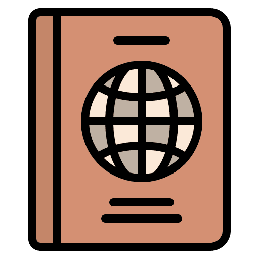 Passport paper travel files and folders icon
