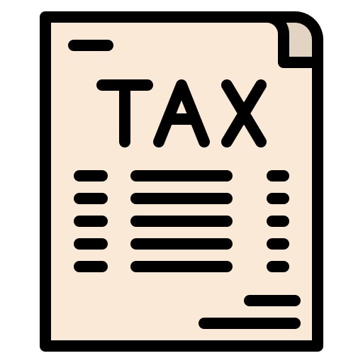 Tax paper text payment icon