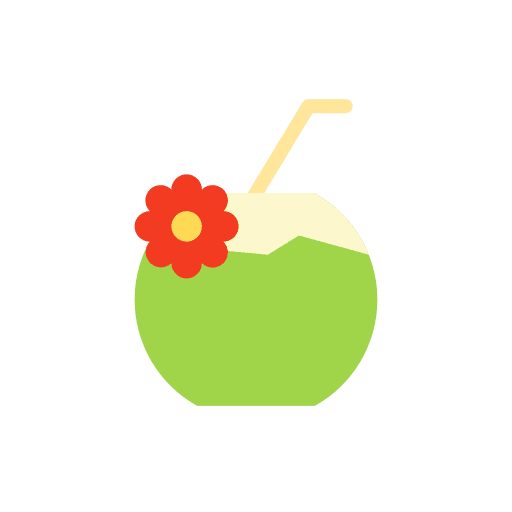 Coconut drink celebration straw coconut water icon