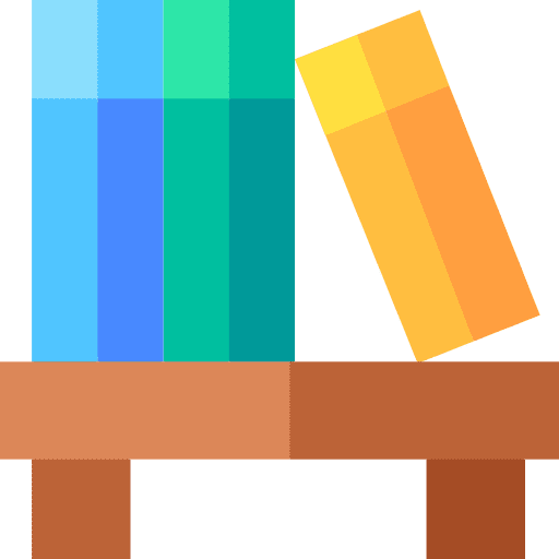 Bookshelf bookcase education storage icon