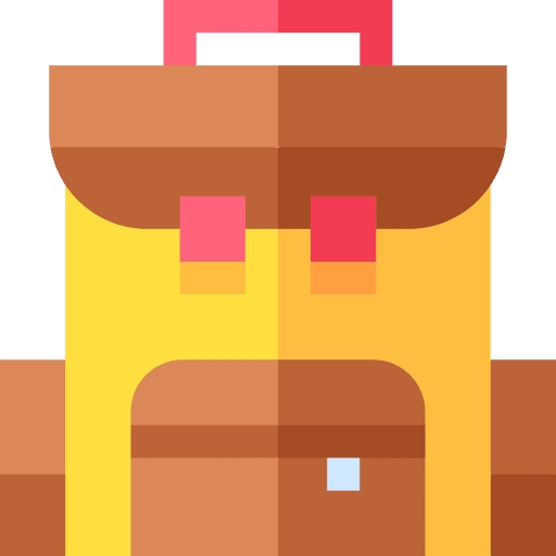 Backpack travel camping baggage icon