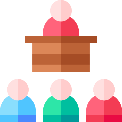 Conference lesson speech people icon