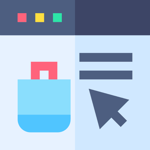 Online shopping add to basket store commerce and shopping icon