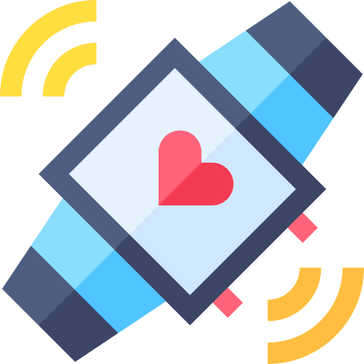 Smartwatch heart wearable technology icon