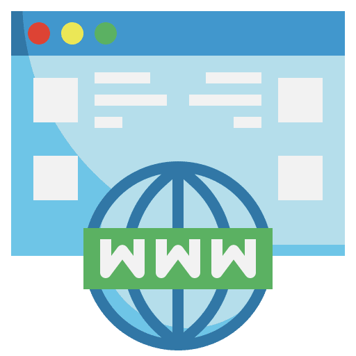 Domain registration browser web page internet icon