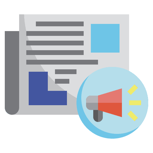 Press release megaphone marketing newspaper icon