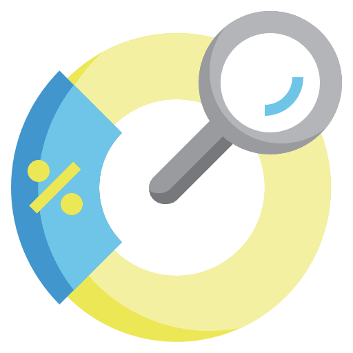 Competitor seo and web competitor pie chart icon