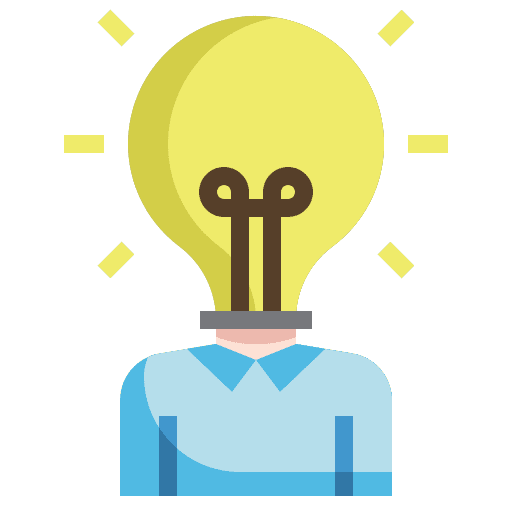 Marketing user light bulb innovation icon