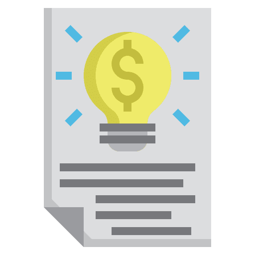 File money light bulb marketing icon
