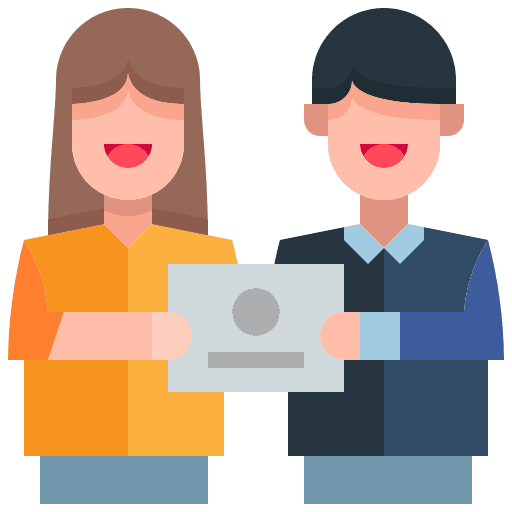 Certificate business people contract degree icon