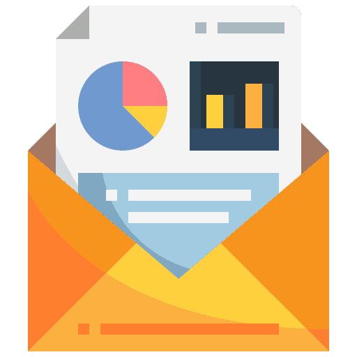 Email pie chart analysis browser icon
